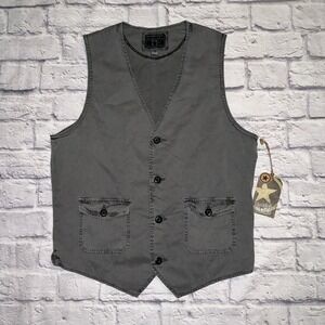 Converse One‎ Star Vest Medium Gray Women Button Up Sleeveless Jacket NWT